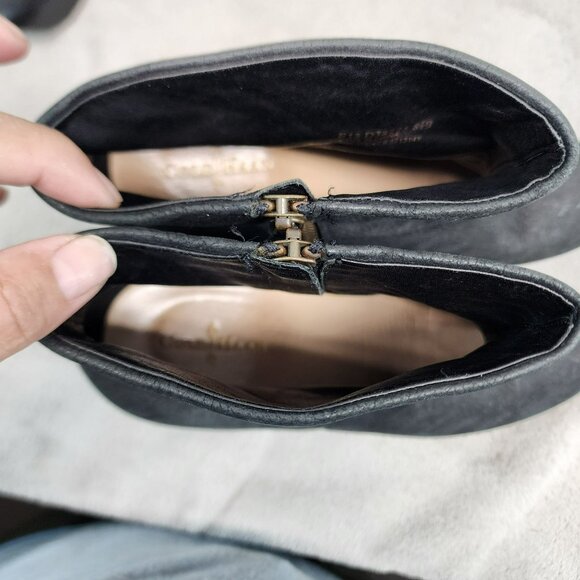 Cole Haan Shoes Womens Size 8.5 Black Leather Side Zip Ankle Booties - Picture 9 of 12